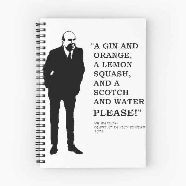 Item preview, Fawlty Towers Inspired Vintage Bar Quote Featuring Gin, Orange, Lemon Squash, and Scotch Drinks designed and sold by Digitalova.
