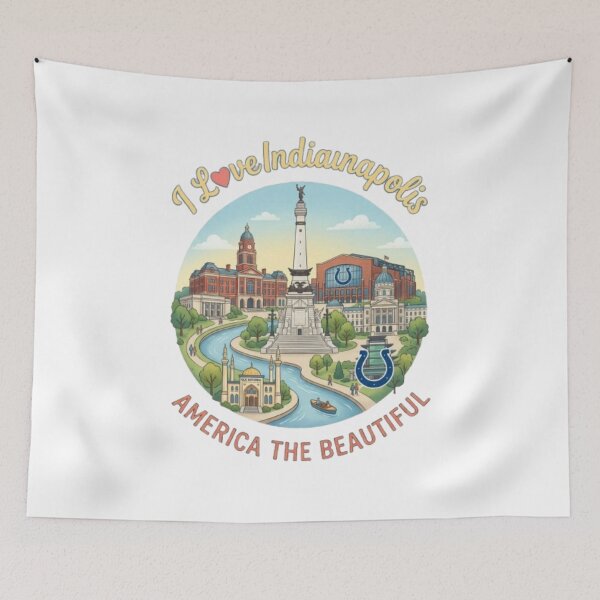 Artikelvorschau, Indianapolis, Indiana, USA Reise-Souvenir-T-Shirt entworfen und verkauft von Illumine-World.