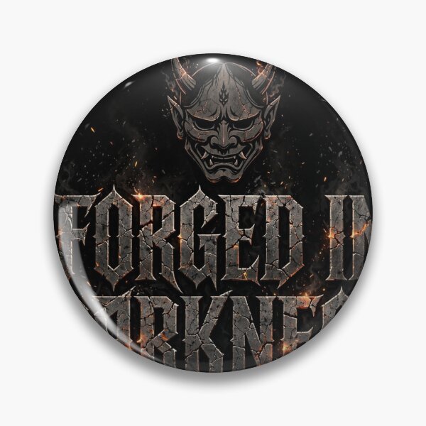 Item preview, Forged in Darkness - Oni Mask Metal Slogan Art designed and sold by Iron Oni.