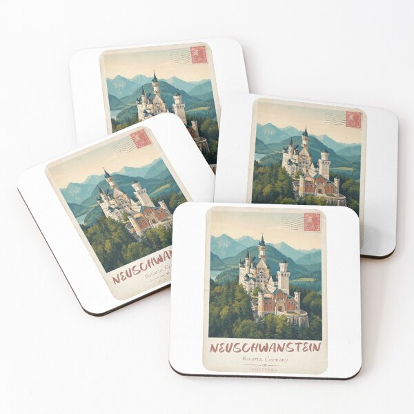 Item preview, Neuschwanstein Castle Vintage Travel Poster designed and sold by DesignMaxa.