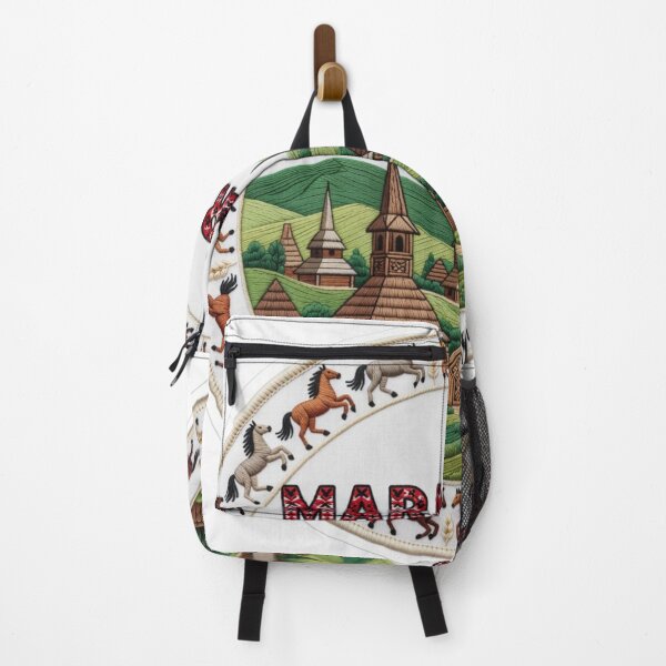 Item preview, Maramures Romania Wooden Church Horse Village Embroidered Patch Sticker designed and sold by Imaginarium of Chaos falcon88 .