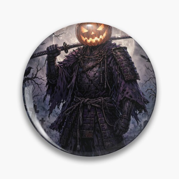 Artikelvorschau, Kürbiskopf-Ronin – Samurai-Kürbislaternen-Halloween-Kunst entworfen und verkauft von Iron Oni.
