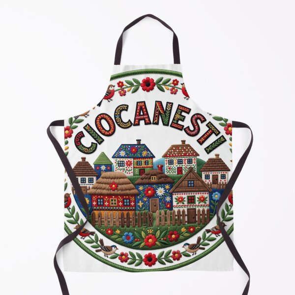 Item preview, Ciocanesti Romania Bucovina Painted Houses Folk Village Embroidered Patch Sticker designed and sold by Imaginarium of Chaos falcon88 .