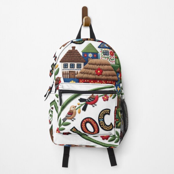 Item preview, Ciocanesti Romania Bucovina Painted Houses Folk Village Embroidered Patch Sticker designed and sold by Imaginarium of Chaos falcon88 .