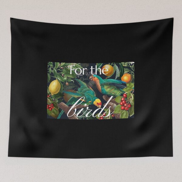 Item preview, For the birds tropical bird vintage quote and illustration  designed and sold by Badmoviesrus.