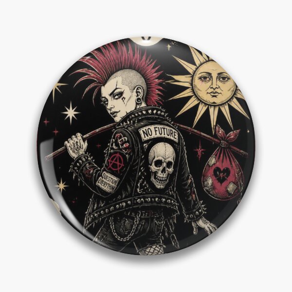 Item preview, The Fool Tarot Card - Punk Rock Mohawk Gothic Anarchy designed and sold by ERODED SELF.