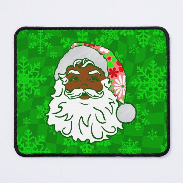 Item preview, christmas groovy 60s checkered african black santa designed and sold by Gossip Rag.