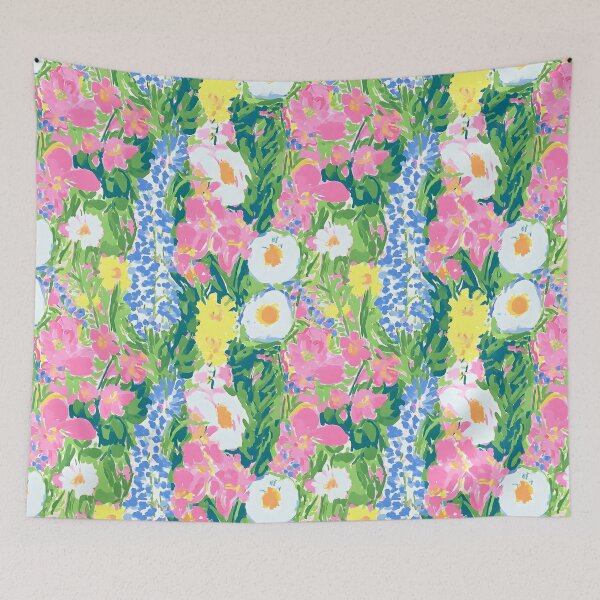 Aperçu de l'œuvre Champ de fleurs sauvages aux couleurs preppy créée et vendue par SophieClimaArt.