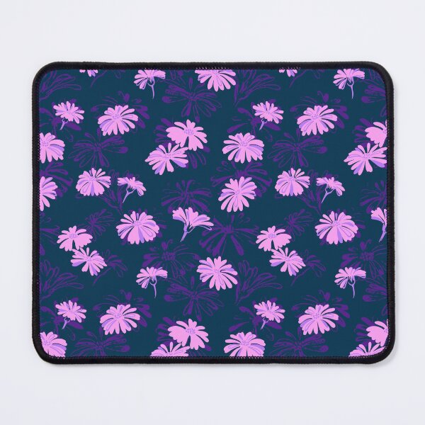 Item preview, Pink Sketch Daisy Flowers Navy Pattern designed and sold by SmyrnaArtGalery.