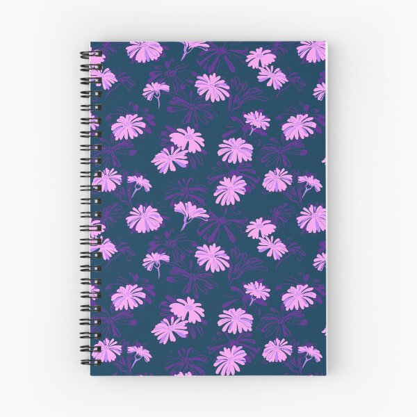 Item preview, Pink Sketch Daisy Flowers Navy Pattern designed and sold by SmyrnaArtGalery.