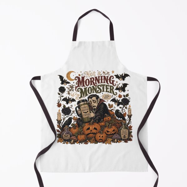 Item preview, Not a Morning Monster Funny Vampire Coffee Halloween designed and sold by JoyfullyOffbeat.