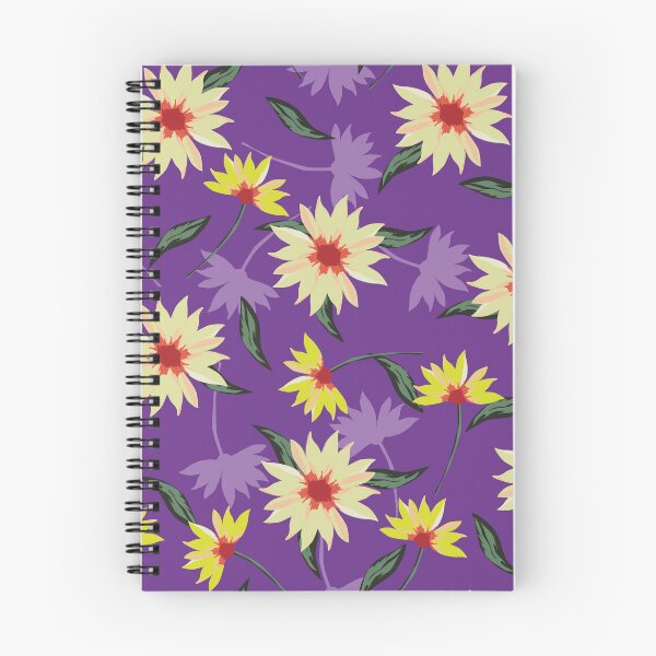 Item preview, Cream Daisy Flowers Purple Pattern designed and sold by SmyrnaArtGalery.