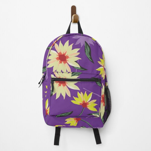 Item preview, Cream Daisy Flowers Purple Pattern designed and sold by SmyrnaArtGalery.