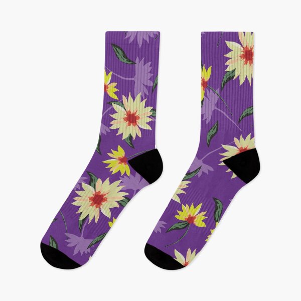 Item preview, Cream Daisy Flowers Purple Pattern designed and sold by SmyrnaArtGalery.