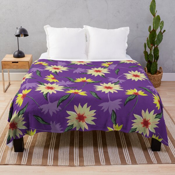 Item preview, Cream Daisy Flowers Purple Pattern designed and sold by SmyrnaArtGalery.