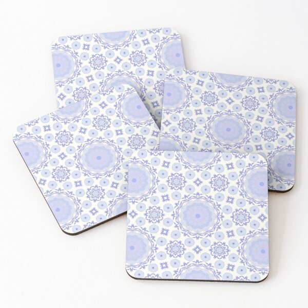 Item preview, Pastel Lavender Blue Tile Pattern Mandala - Hardcover Journal designed and sold by ArithraStudio.