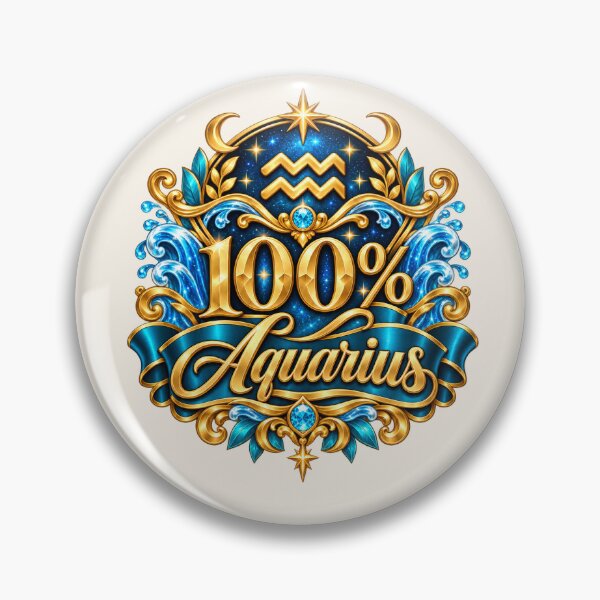 Item preview, 100% Aquarius – Original Zodiac Astrology Design designed and sold by MetaModel Editions.