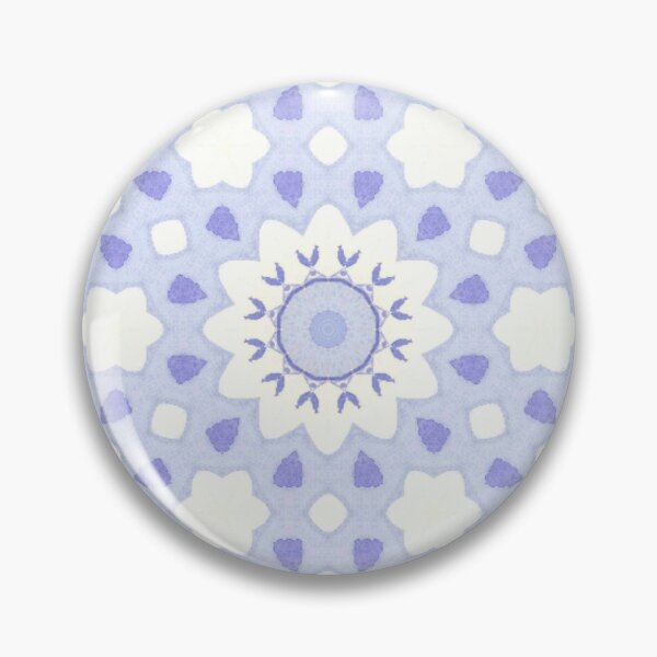 Item preview, Periwinkle Daisy Tile Pattern Mandala - Throw Pillow designed and sold by ArithraStudio.