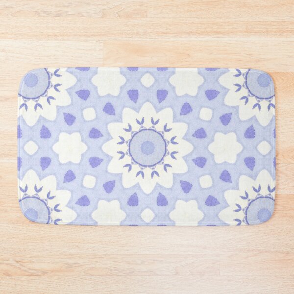 Item preview, Periwinkle Daisy Tile Pattern Mandala - Throw Pillow designed and sold by ArithraStudio.