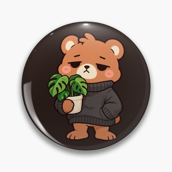 Item preview, Cozy Bear Holding a Monstera Plant designed and sold by ImagenFusionP.