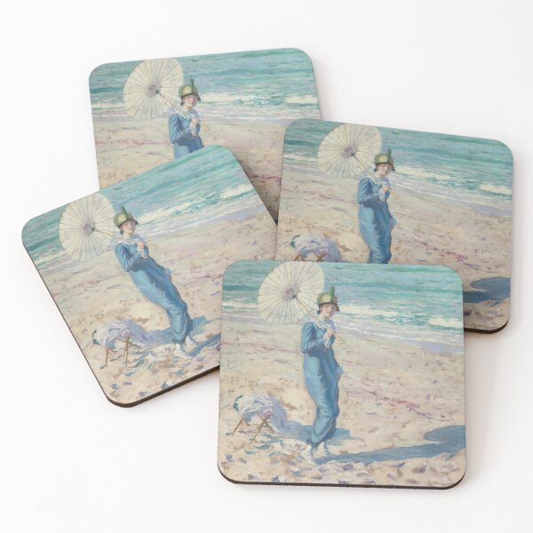Artikelvorschau, Vintage-Strandwandbild, Frau mit Sonnenschirm von Frederick Carl Frieseke, impressionistischer Sommerdruck entworfen und verkauft von RickE.