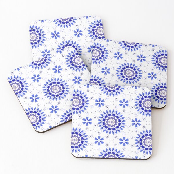 Item preview, Blue Watercolor Wheel Tile Pattern Mandala - Throw Pillow designed and sold by ArithraStudio.