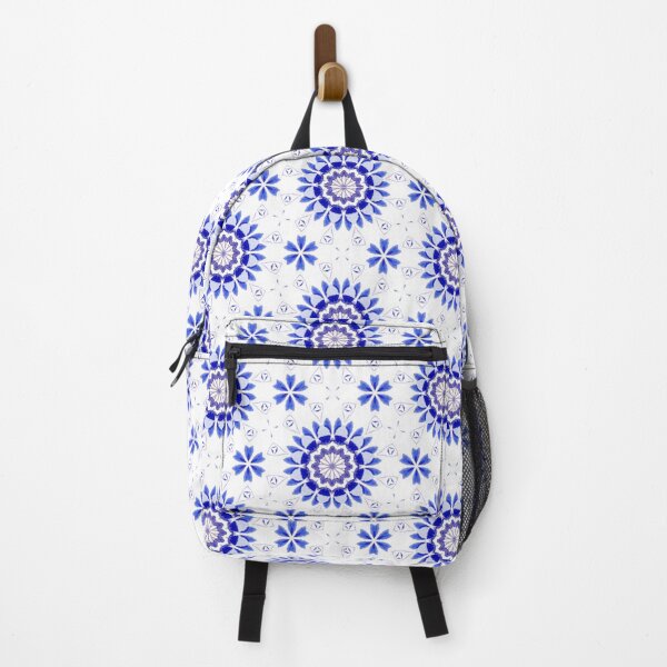 Item preview, Blue Watercolor Wheel Tile Pattern Mandala - Throw Pillow designed and sold by ArithraStudio.