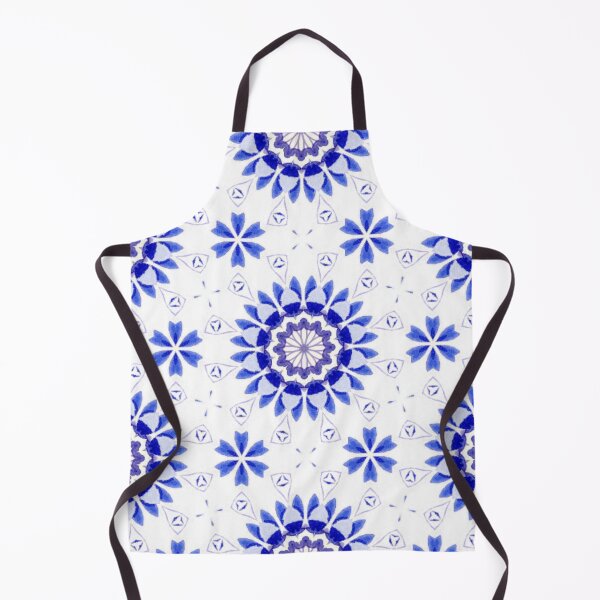 Item preview, Blue Watercolor Wheel Tile Pattern Mandala - Throw Pillow designed and sold by ArithraStudio.