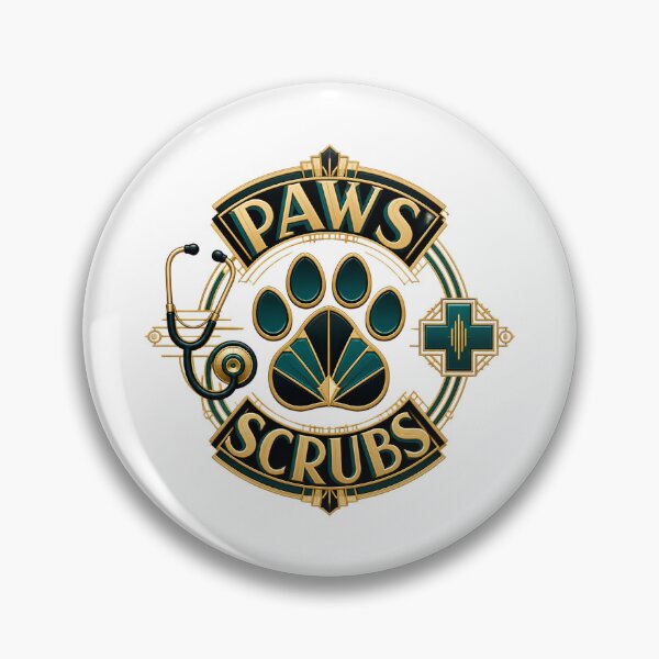 Artikelvorschau, Paws And Scrubs Art Deco Vet Tech Veterinary Technician entworfen und verkauft von Créative touche .