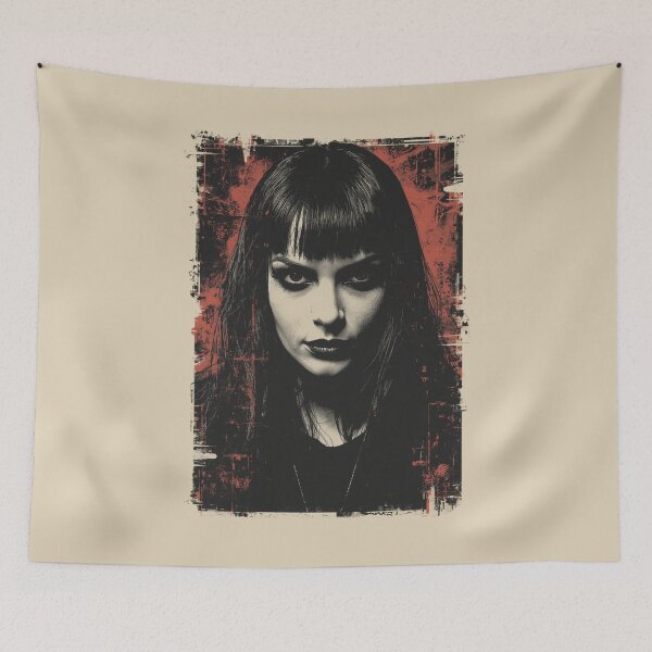 Item preview, Goth Girl Graphic Portrait - Edgy Grunge Trash Polka designed and sold by ERODED SELF.