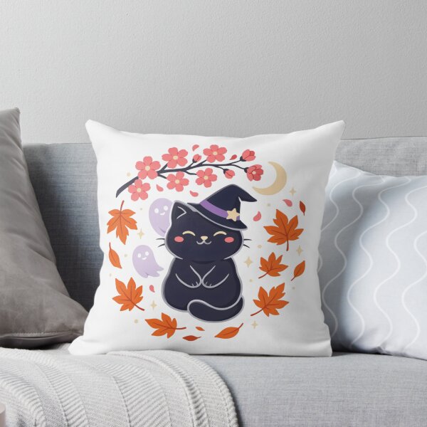 Item preview, Witch Cat in Autumn Japan designed and sold by FloraVulpes.