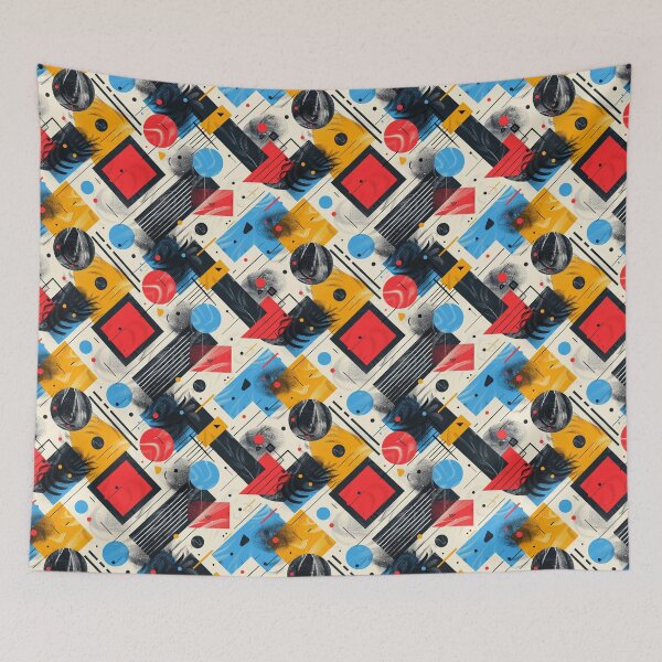 Item preview, Bauhaus Geometric Abstract Shapes Primary Colors Pattern designed and sold by NTGUILTY.