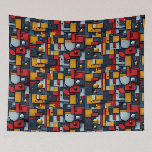 Item preview, 3D Bauhaus Geometric Blocks Abstract Pattern designed and sold by NTGUILTY.