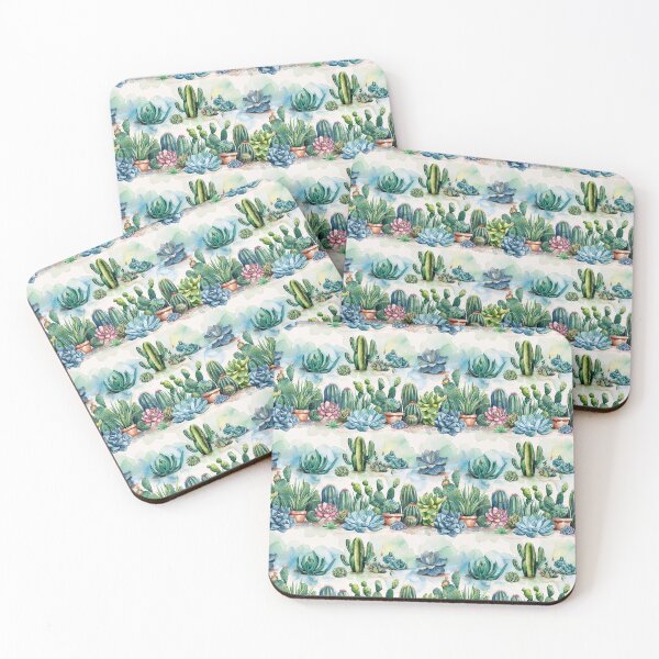 Item preview, Watercolor Cacti and Succulents Botanical Pattern designed and sold by NTGUILTY.
