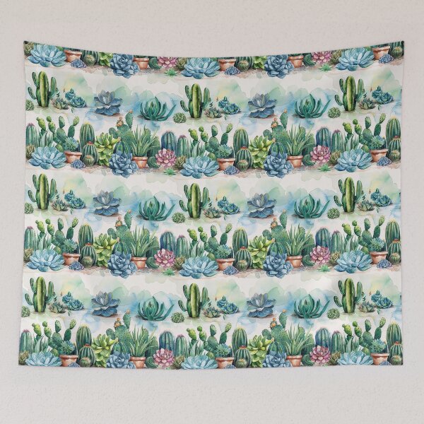 Item preview, Watercolor Cacti and Succulents Botanical Pattern designed and sold by NTGUILTY.
