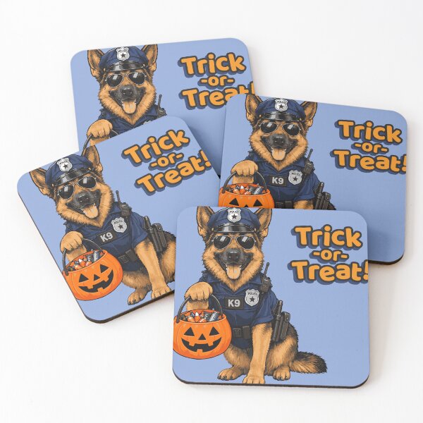Item preview, German Shepherd Halloween T-Shirt, Dog Lover Gift, Police Dog Trick or Treat Shirt, Funny Halloween K9 Graphic Tee for Men and Women designed and sold by luckysolo.