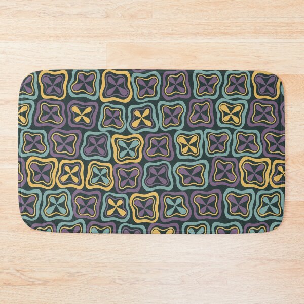 Item preview, Retro Wavy Square Floral Pattern designed and sold by SmyrnaArtGalery.