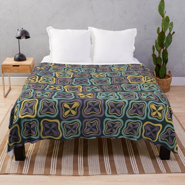 Item preview, Retro Wavy Square Floral Pattern designed and sold by SmyrnaArtGalery.