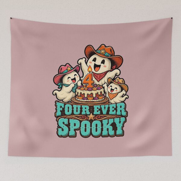 Item preview, Four Ever Spooky – Funny Ghosts Western Birthday Party designed and sold by Endless7Art.