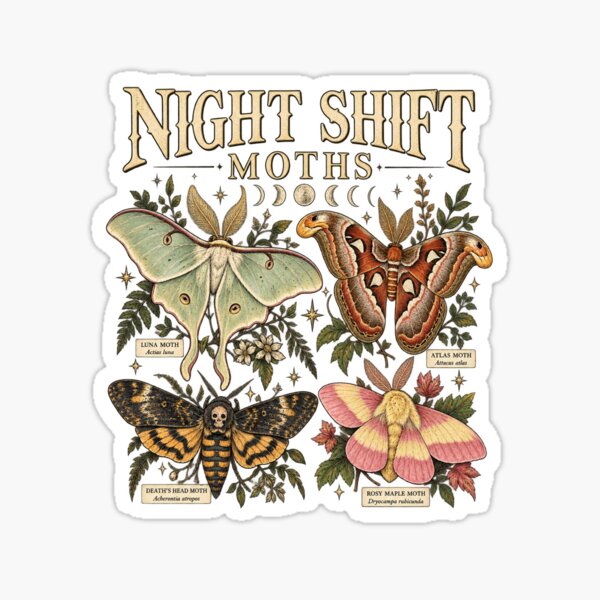Item preview, Night Shift Moths designed and sold by MNAThreads.