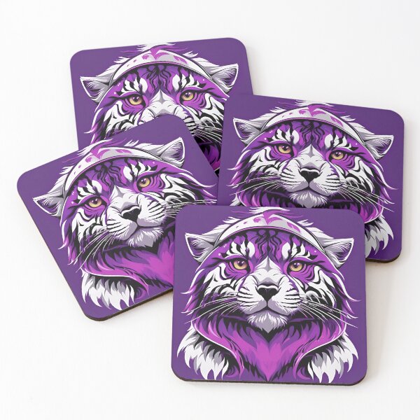 Item preview, Bold Purple Tiger Cat Graphic Art Portrait designed and sold by CASASIS_MERCH.