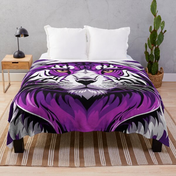 Item preview, Bold Purple Tiger Cat Graphic Art Portrait designed and sold by CASASIS_MERCH.
