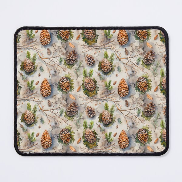 Item preview, Watercolor Forest Pine Cones and Moss Pattern designed and sold by NTGUILTY.