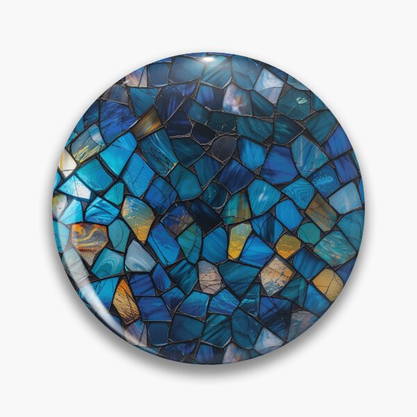 Item preview, Blue Amber Stained Glass Mosaic Fragments Pattern designed and sold by NTGUILTY.
