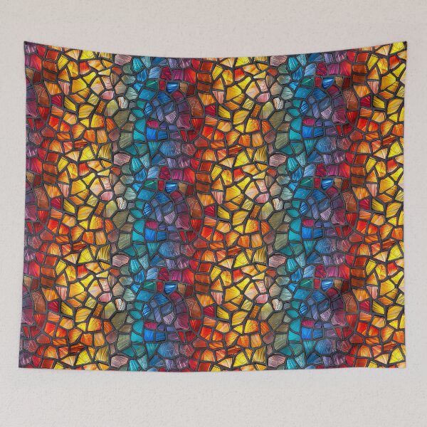 Item preview, Rainbow Stained Glass Mosaic Fragments Pattern designed and sold by NTGUILTY.