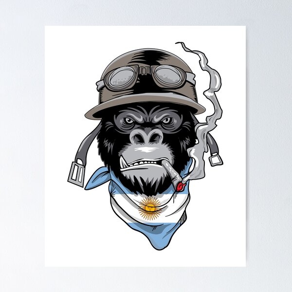 Aperçu de l'œuvre Biker Gorilla Argentine créée et vendue par VollLaser.