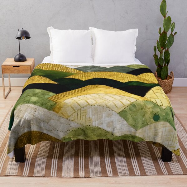 Item preview, Modern Luxury Green, Golden, and Cream Waves Pattern designed and sold by DEC02.