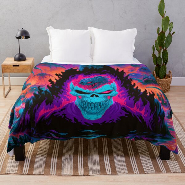 Item preview, Neon Blue Glowing Skull Demon Horde Art designed and sold by Lunat1kk.