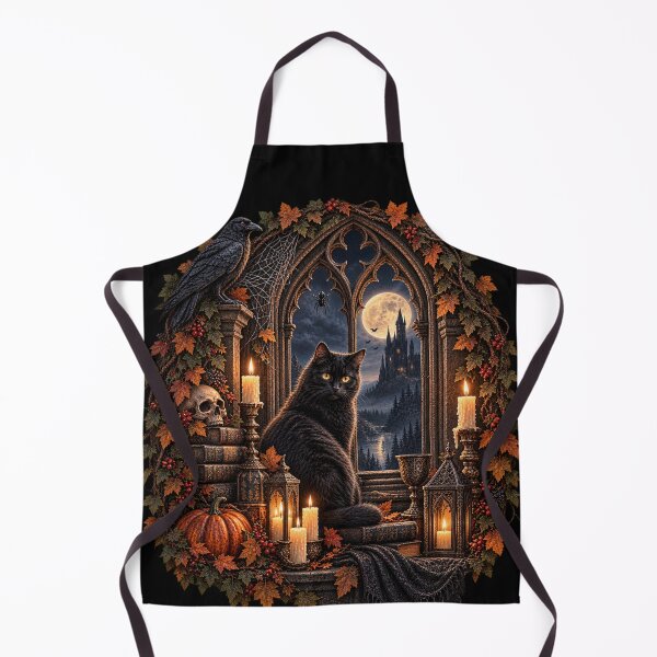 Item preview, The Cat at the Gothic Window – Gothic Halloween Design designed and sold by Scarlett-Goods.