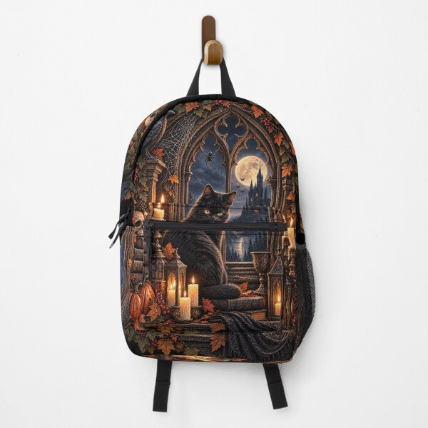 Item preview, The Cat at the Gothic Window – Gothic Halloween Design designed and sold by Scarlett-Goods.